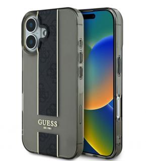 Guess IML Middle 4G Stripe Zadní Kryt pro iPhone 16 Black
