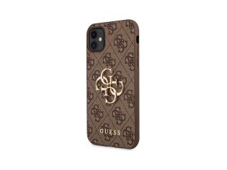 Guess PU 4G Metal Logo Zadní Kryt pro iPhone 11 Hnědá