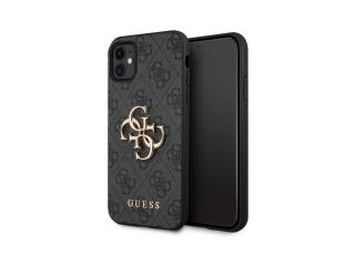 Guess PU 4G Metal Logo Zadní Kryt pro iPhone 11 Šedá