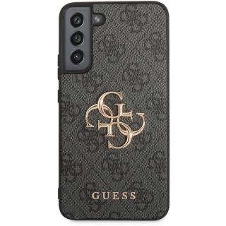 Guess PU 4G Metal Logo Zadní Kryt pro Samsung Galaxy S23+ Grey