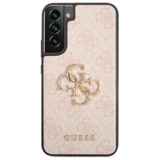 Guess PU 4G Metal Logo Zadní Kryt pro Samsung Galaxy S23+ Pink