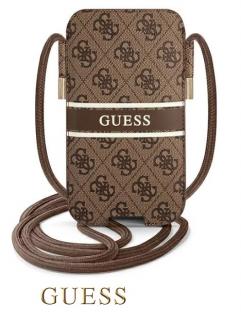 Guess PU 4G Printed Stripe Pouch S/M Brown
