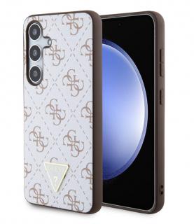 Guess PU Leather 4G Triangle Metal Logo Zadní Kryt pro Samsung Galaxy S24
