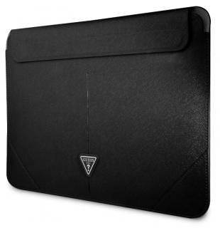Guess Saffiano Triangle Metal Logo Computer Sleeve 16  Black
