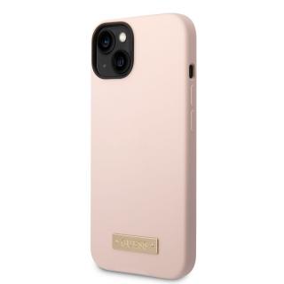Guess Silicone Metal Logo MagSafe Zadní Kryt pro iPhone 14 Pink