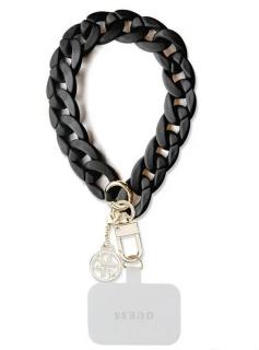 Guess Wrist Chain 4G Charm Strap Acrylic Black