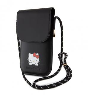 Hello Kitty PU Leather Daydreaming Logo Taška na Telefon - černá