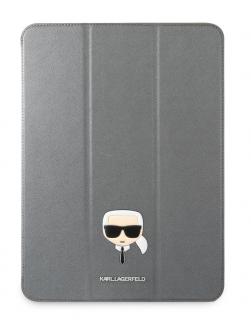 Karl Lagerfeld Head Saffiano Pouzdro pro iPad Pro 12.9 (2021/2022) Silver