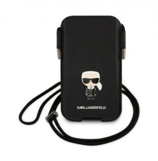 Karl Lagerfeld Saffiano Metal Logo PU Pouch S/M Black