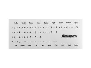 Přelepky na klávesnici - černý text, bílé pozadí