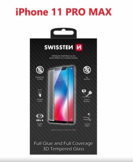 SKLO SWISSTEN ULTRA DURABLE 3D FULL GLUE GLASS APPLE IPHONE 11 PRO MAX ČERNÉ