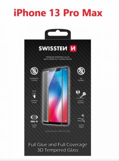 SKLO SWISSTEN ULTRA DURABLE 3D FULL GLUE GLASS APPLE IPHONE 13 Pro Max ČERNÉ