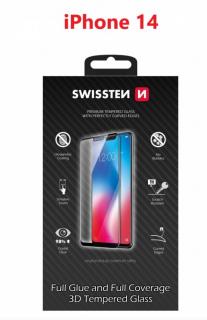 SKLO SWISSTEN ULTRA DURABLE 3D FULL GLUE GLASS APPLE IPHONE 14 ČERNÉ