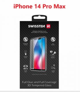 SKLO SWISSTEN ULTRA DURABLE 3D FULL GLUE GLASS APPLE IPHONE 14 PRO MAX ČERNÉ