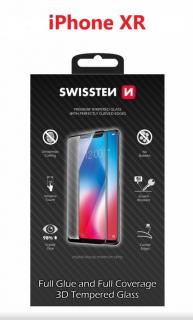 SKLO SWISSTEN ULTRA DURABLE 3D FULL GLUE GLASS APPLE IPHONE XR ČERNÉ