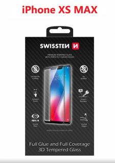 SKLO SWISSTEN ULTRA DURABLE 3D FULL GLUE GLASS APPLE IPHONE XS MAX ČERNÉ