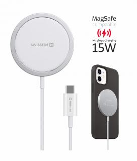 SWISSTEN bezdrátová nabíječka MagStick pro Apple iPhone (kompatibilní s MagSafe)