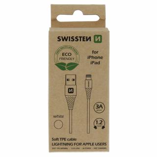 Swissten datový kabel USB/lighting 1,2 m - bílý
