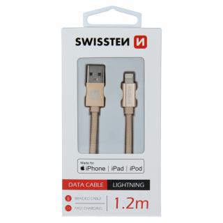 Swissten datový kabel USB/lighting 1,2 m - zlatý