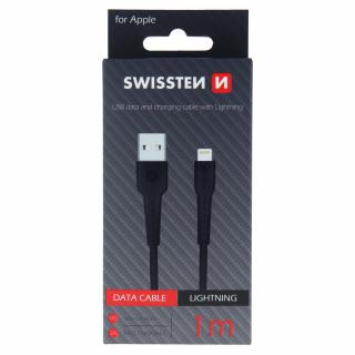 Swissten datový kabel USB/lighting 1 m - černý