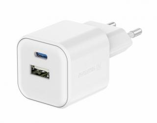 Swissten síťový adaptér 12w 1x usb-c + 1x usb-a - bílý