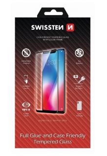 Swissten Sklo Full Glue, Color Frame, Case Friendly Pro Apple Iphone 15 Plus - černá
