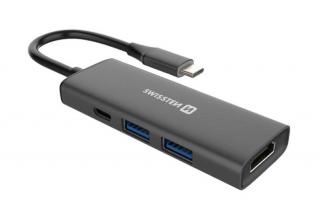 Swissten USB-C Hub 4-in-1, černá