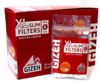 Box (20x) Dlouhé slim filtry GIZEH XL 100ks