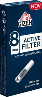 Filtry s aktivním uhlím GIZEH ACTIVE FILTER 10ks, Ø8mm