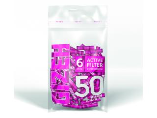 Filtry s aktivním uhlím GIZEH  Pink  Slim 6mm, 50ks