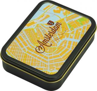 Hranatá krabička na tabák AMSTERDAM MAP (8 x 11 cm)