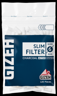 Slim filtry GIZEH Uhlíkové 120ks