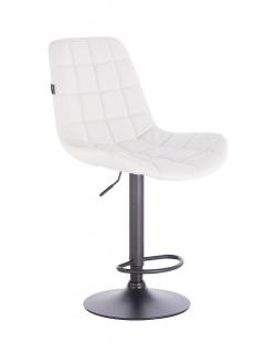 Barová židle PARIS - bílá na černé podstavě