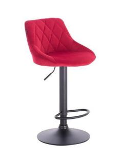 Barová židle SALVADOR - červená na černé podstavě