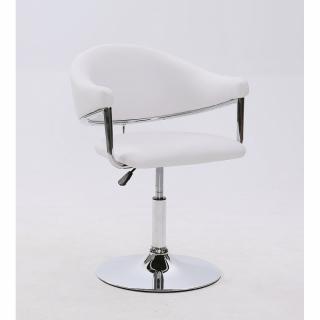 Kosmetická židle BERLIN na kulaté podstavě - bílá