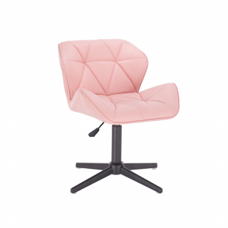 Kosmetická židle MILANO na černé čtyřramenné podstavě - růžová