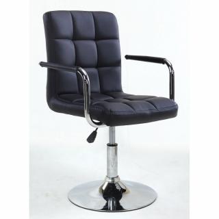 Kosmetická židle VERONA na kulaté podstavě - černá