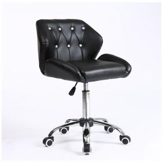 Pracovní / kosmetická židle PALERMO na kolečkové podstavě - černá