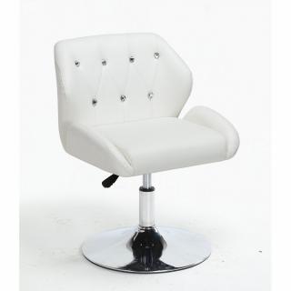 Pracovní / kosmetická židle PALERMO na kulaté podstavě - bílá