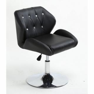 Pracovní / kosmetická židle PALERMO na kulaté podstavě - černá