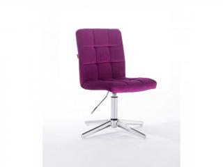 Velurová židle na čtyřramenné podstavě TOLEDO - fialová
