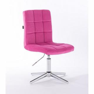 Velurová židle na čtyřramenné podstavě TOLEDO - růžová