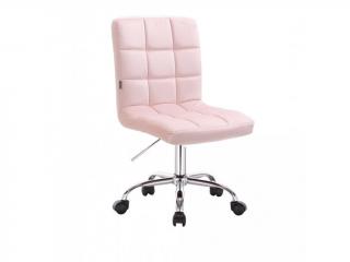 Velurová židle na kolečkách TOLEDO - světle růžová