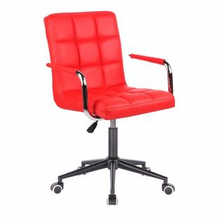 Židle na černé kolečkové podstavě VERONA - červená