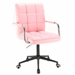 Židle na černé kolečkové podstavě VERONA - růžová