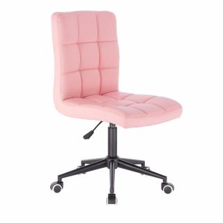 Židle TOLEDO na černé kolečkové podstavě - růžová