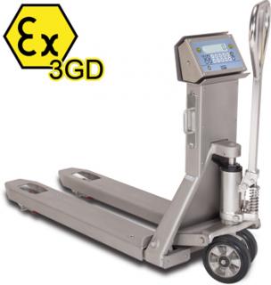 Paletový vozík s váhou DINI ARGEO TPW20IEX3GD, 2000kg / 0,2-1kg, nerez provedení