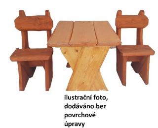 DZ-SERVICE Zahradní souprava malá – stůl malý a dvě židle (vše masiv) ZNM-060, bez povrchové úpravy (DZ-SERVICE Zahradní souprava malá – stůl malý a dvě židle (vše masiv) ZNM-060, bez povrchové úpravy)