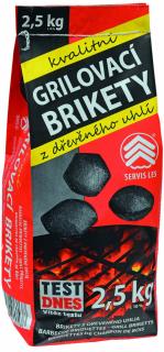 Servis Les grilovací brikety, dřevěné uhlí, 2,5 kg ( )