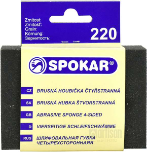 Spokar brusná houbička,4 stranná zrnitost 220 ( )